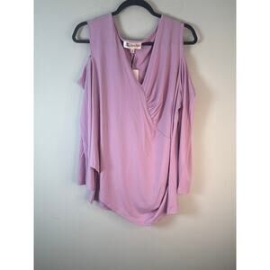 SOLD Jorge Perez Cold Shoulder Top - Lavender - Size 1X - NWT
